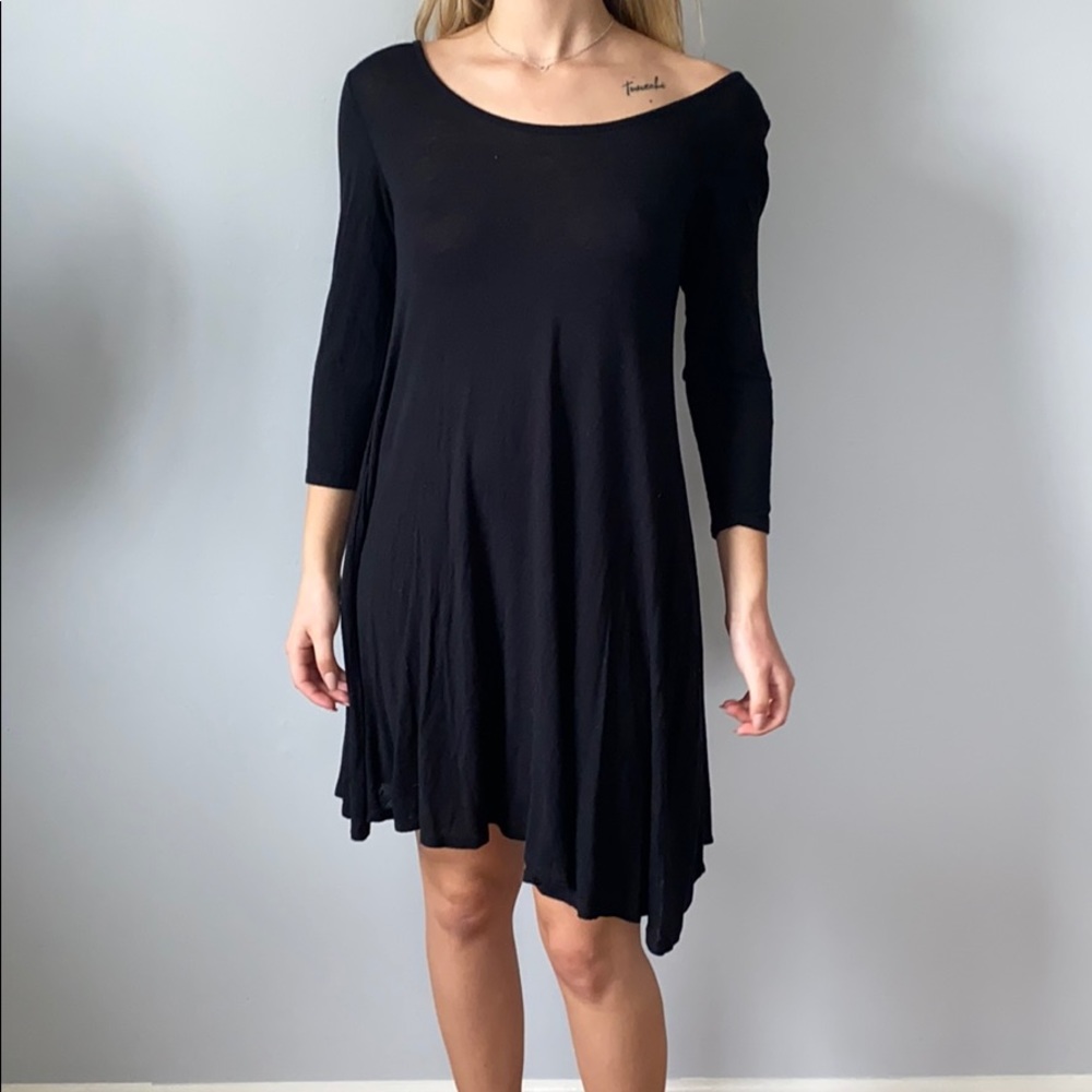 Black flowy cross-back dress
